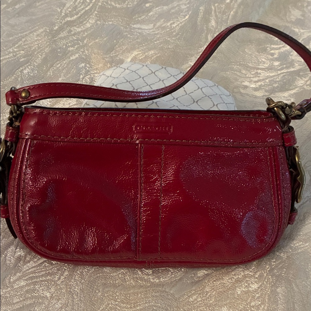 Coach Cherry Red Leather Wristlet